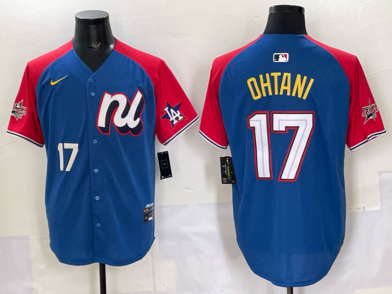 Men Los Angeles Dodgers #17 Ohtani Blue Nike 2025 MLB All star Jersey style 005
